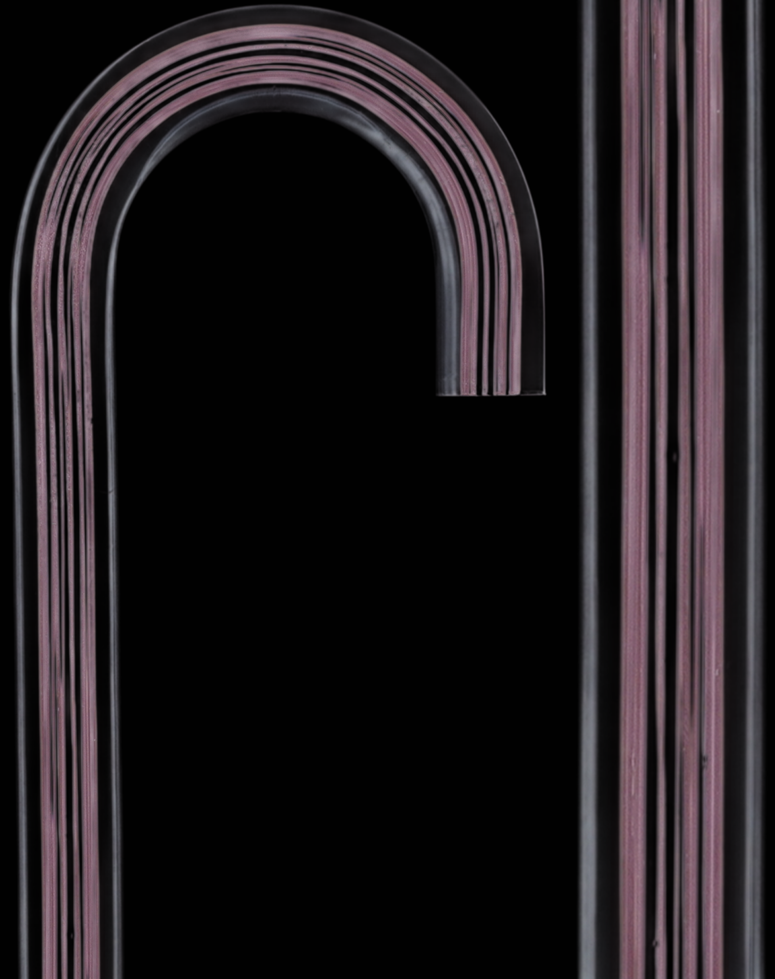 Mauvelous Glide Cane: Mauve Violet Lines in Invisible Clear Shaft