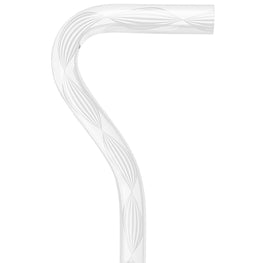 Alabaster Helix Cane: White Twists in Invisible Clear Shaft