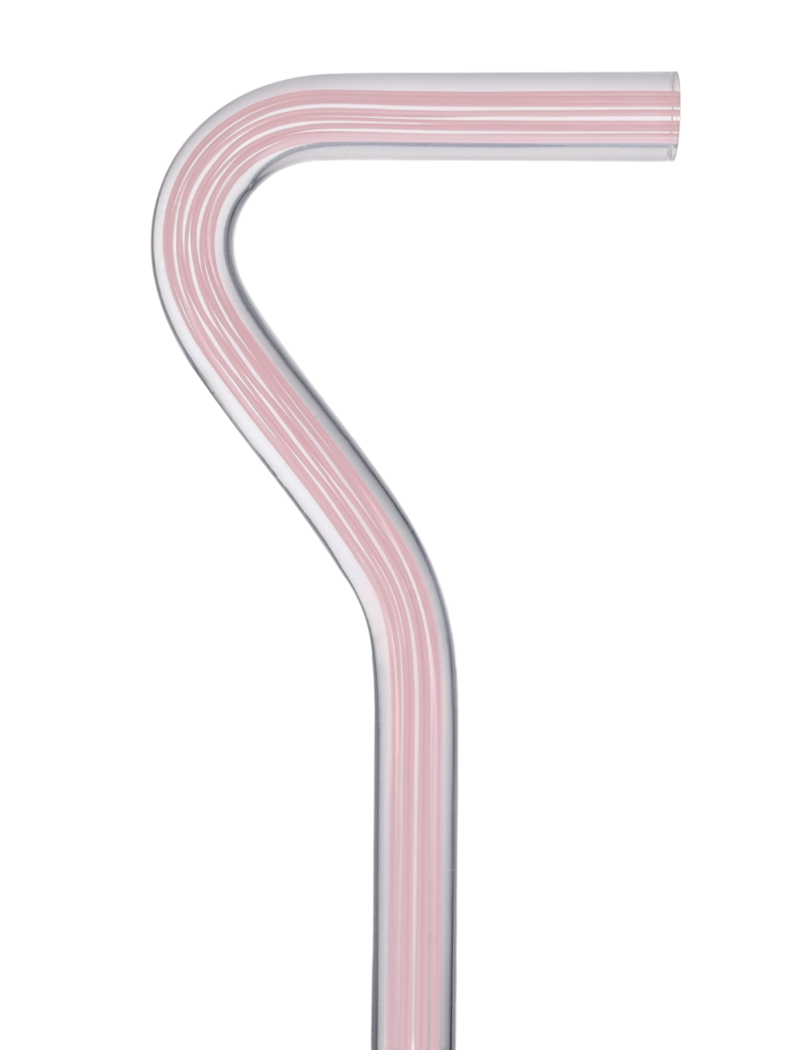Pretty in Pink Lines Cane: Pink Lines in Invisible Clear Shaft