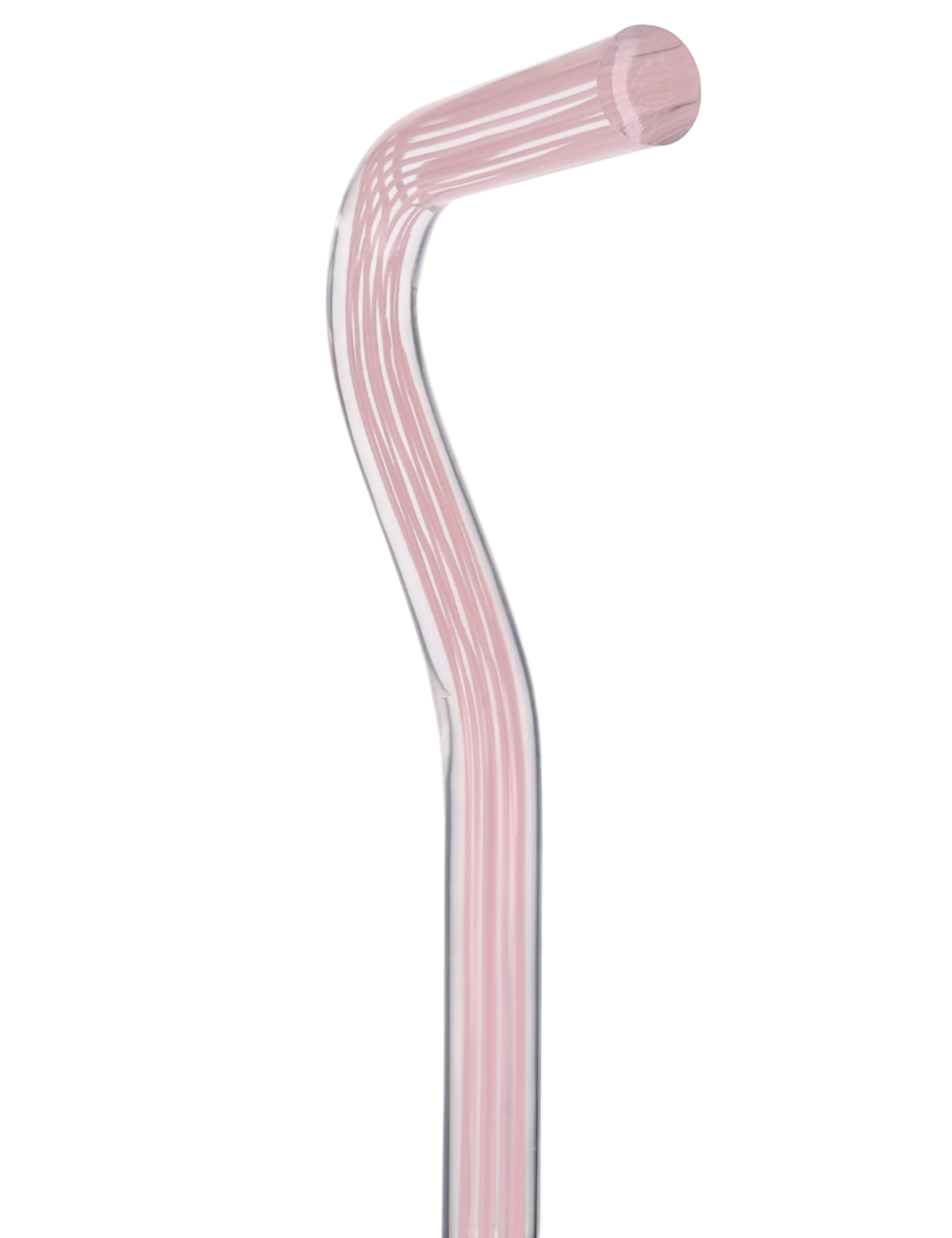 Pretty in Pink Lines Cane: Pink Lines in Invisible Clear Shaft
