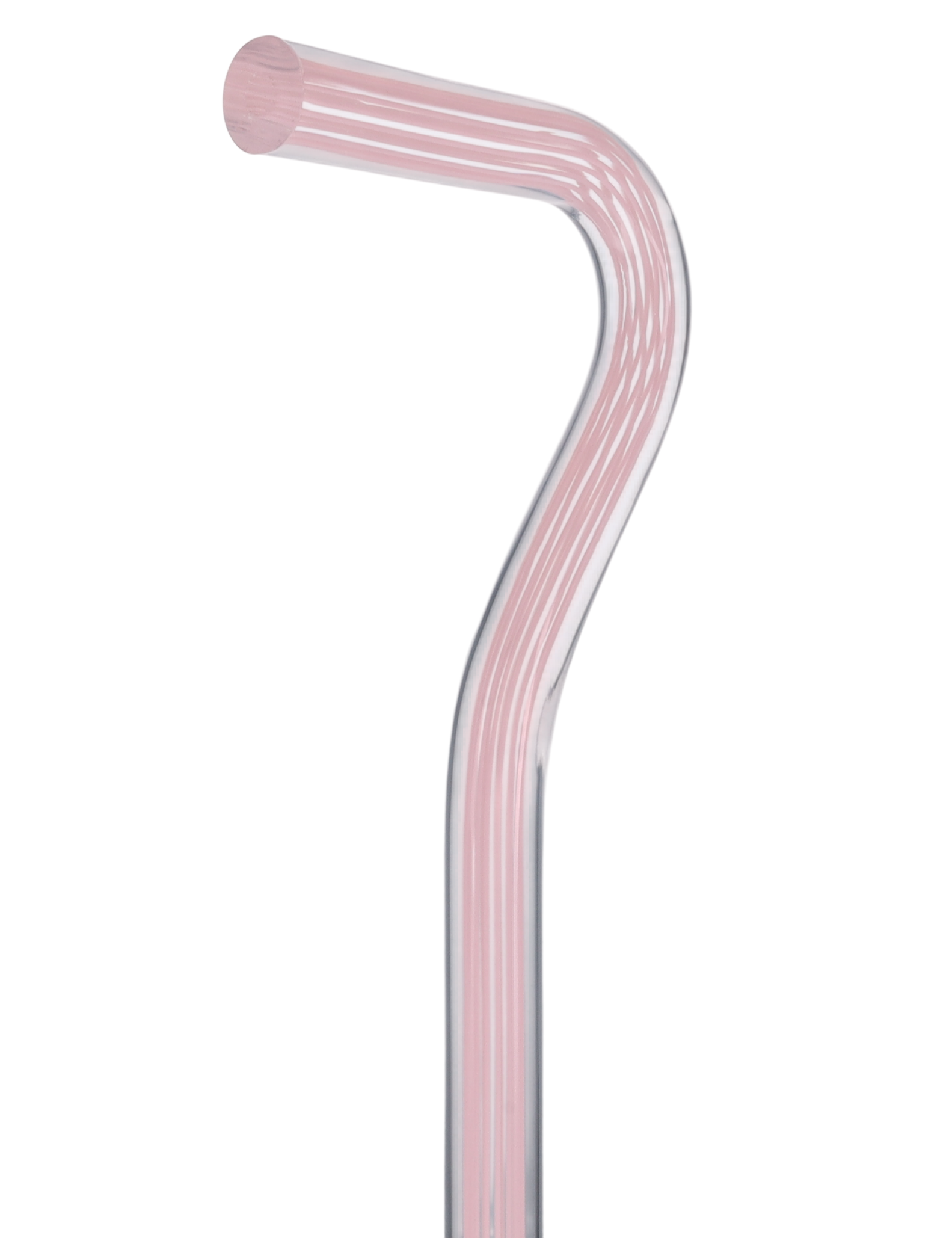Pretty in Pink Lines Cane: Pink Lines in Invisible Clear Shaft