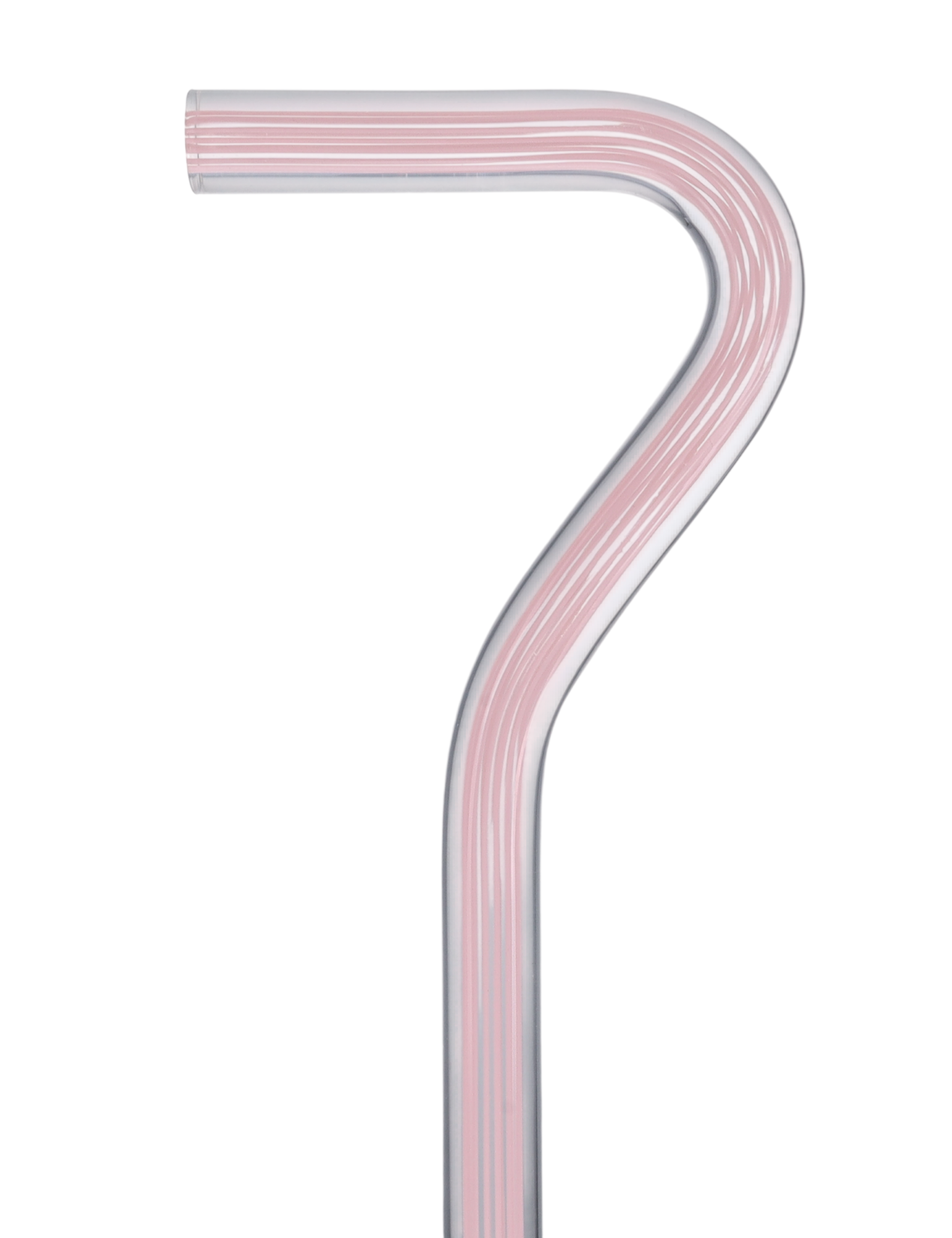 Pretty in Pink Lines Cane: Pink Lines in Invisible Clear Shaft