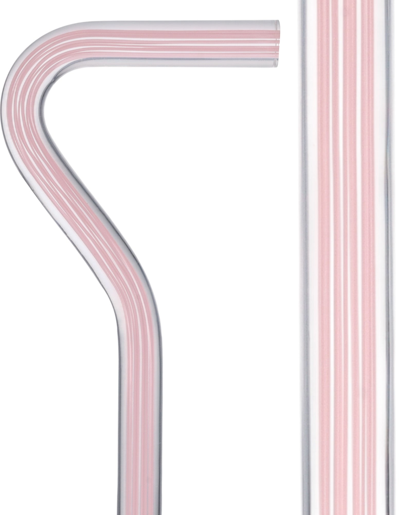 Pretty in Pink Lines Cane: Pink Lines in Invisible Clear Shaft