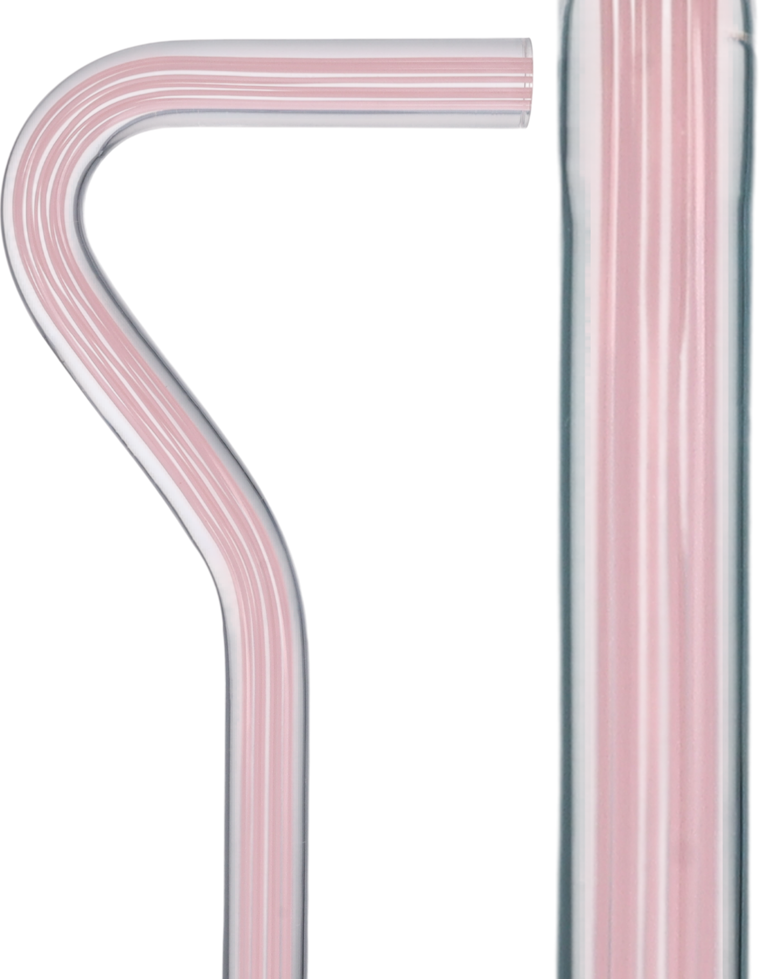 Pretty in Pink Lines Cane: Pink Lines in Invisible Clear Shaft