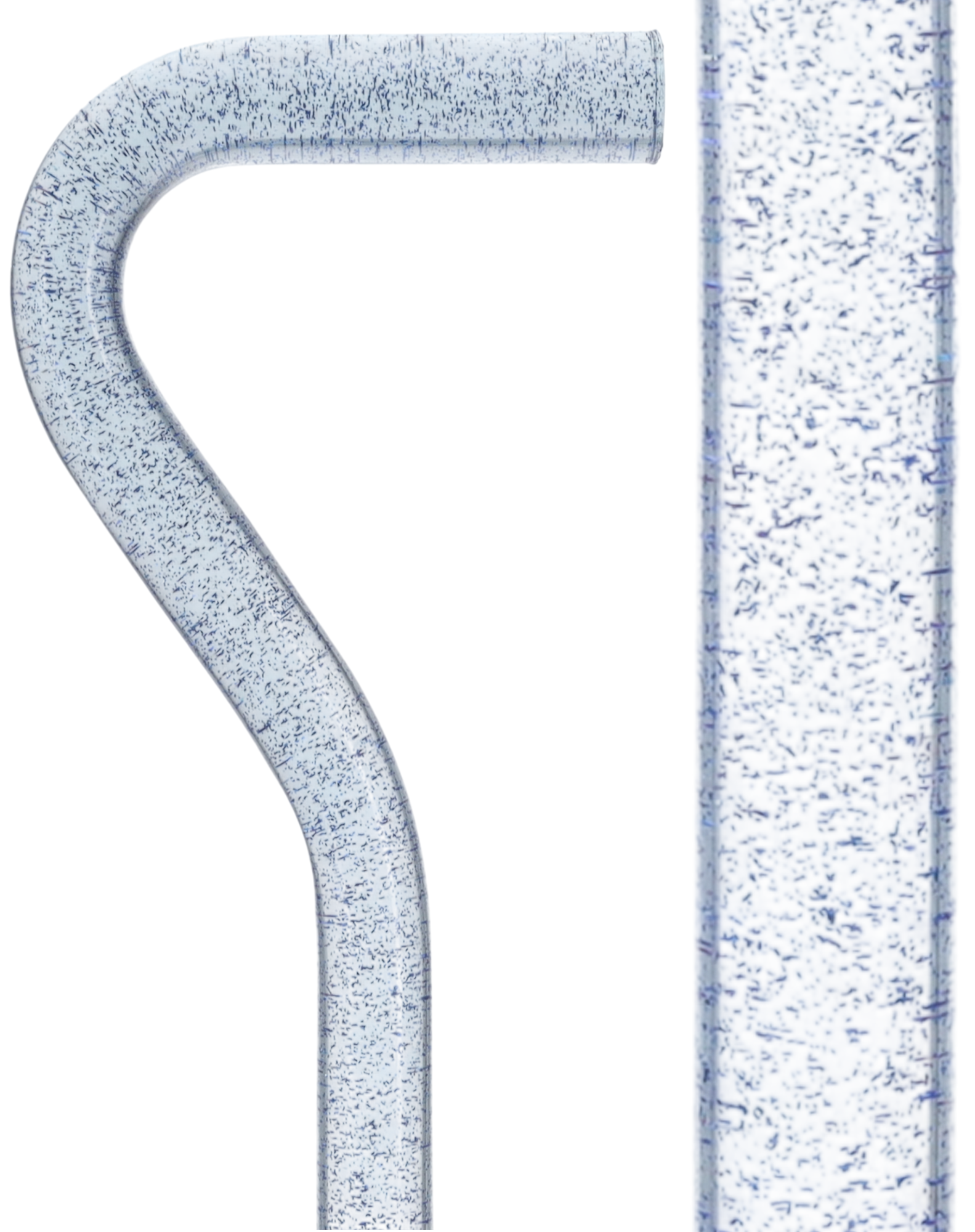 Blue Stardust Sparkle Cane: Blue Sparkles in Invisible Clear Shaft