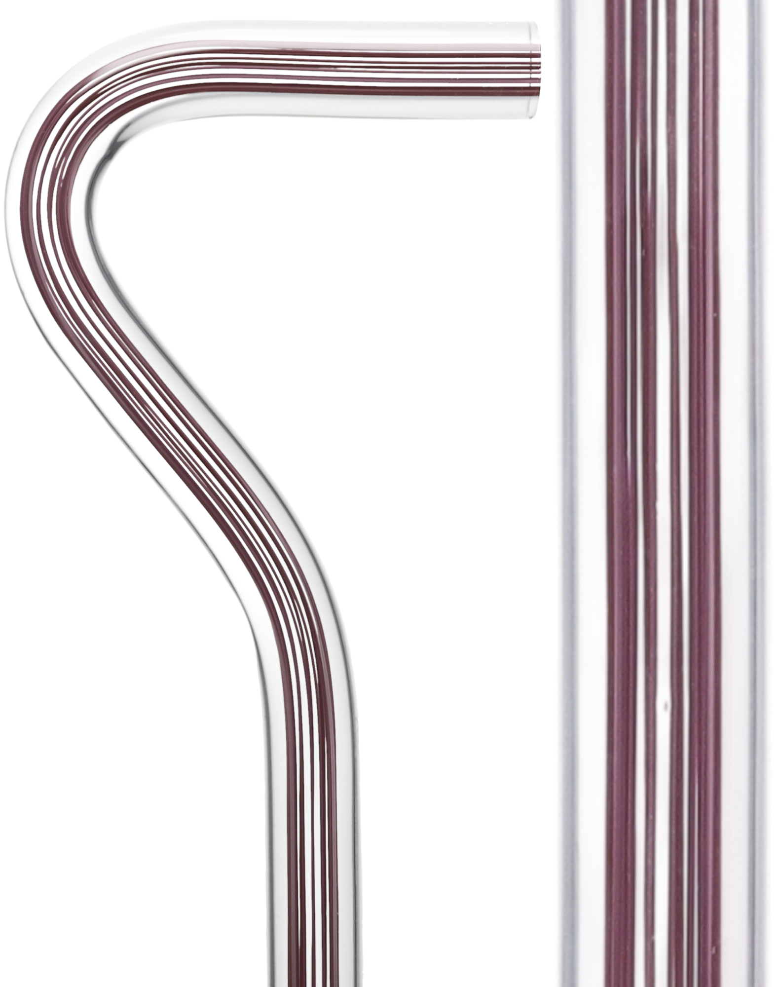 Mauvelous Glide Cane: Mauve Violet Lines in Invisible Clear Shaft