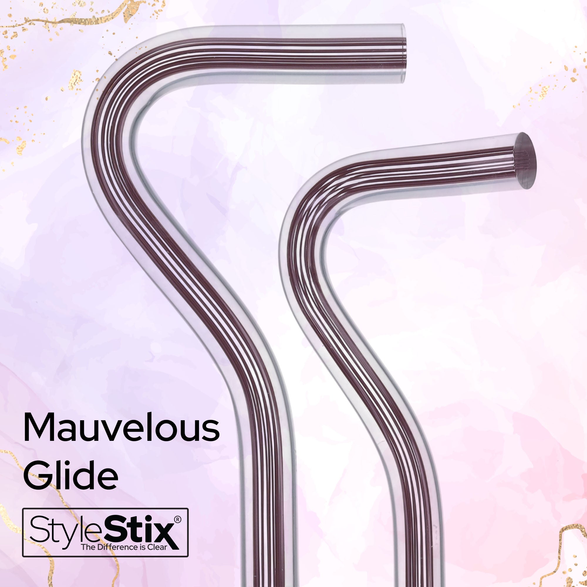 Mauvelous Glide Cane: Mauve Violet Lines in Invisible Clear Shaft