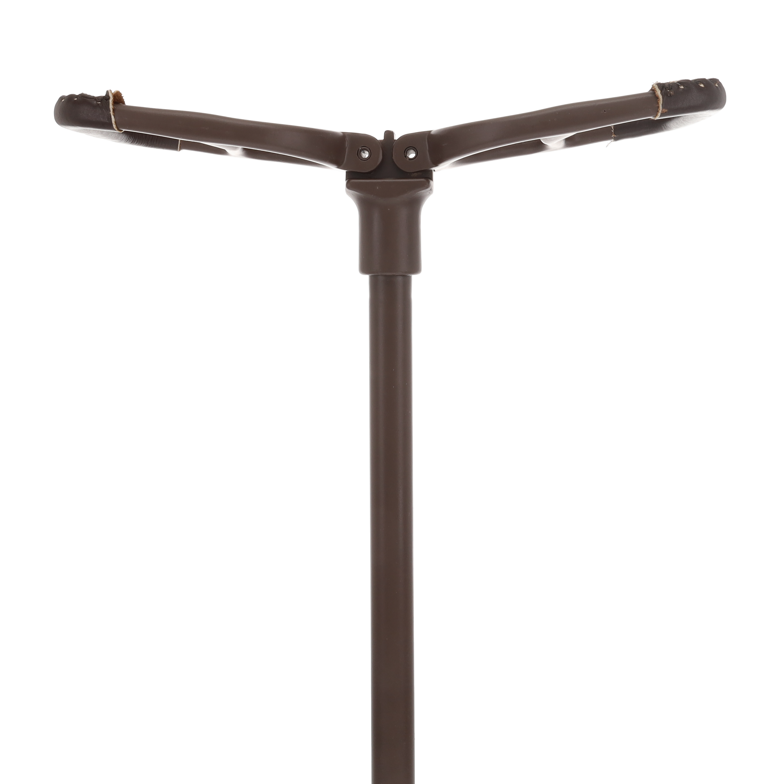 Genuine Leather Brown Cane Handle Chair  - Non-Adjustable