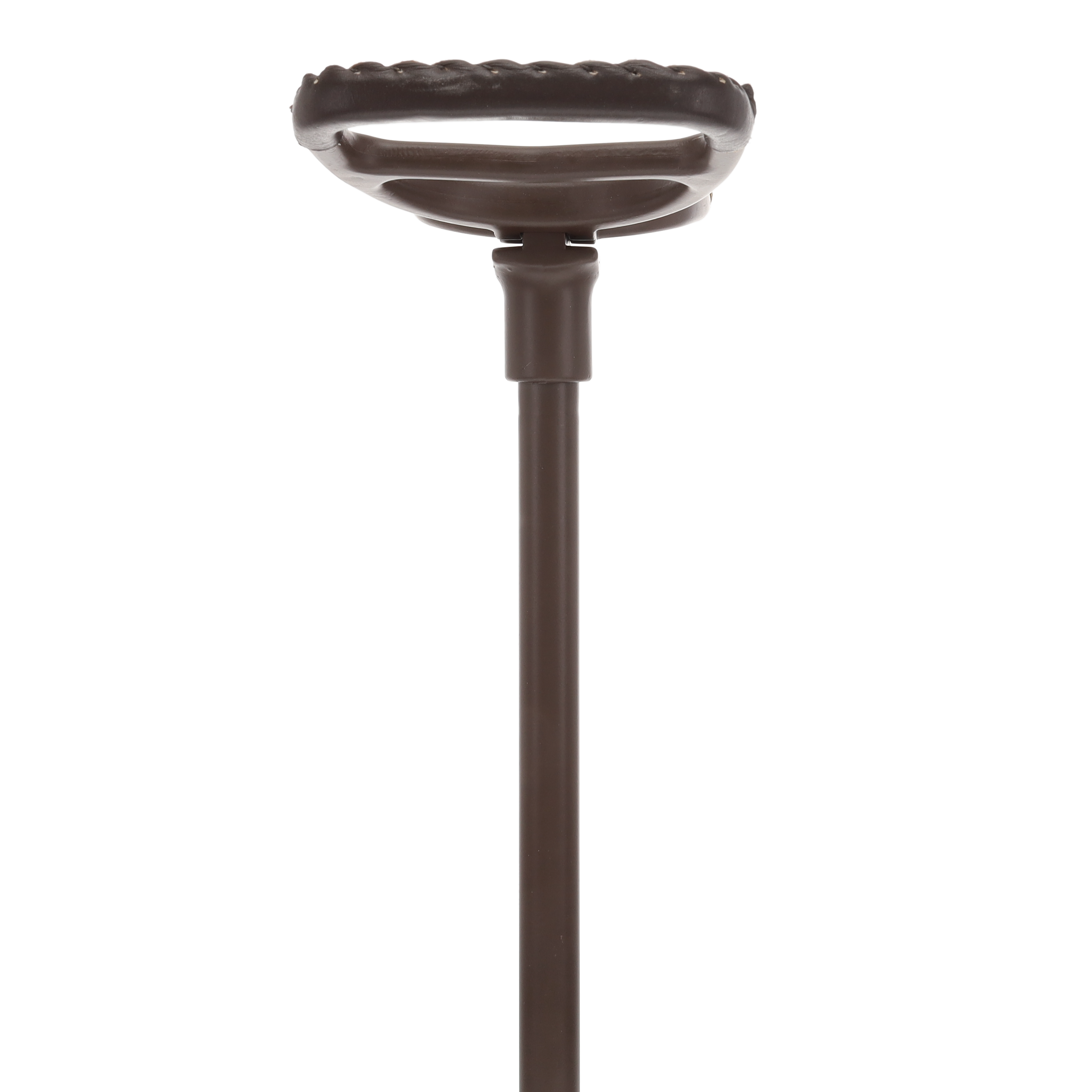 Genuine Leather Brown Cane Handle Chair  - Non-Adjustable