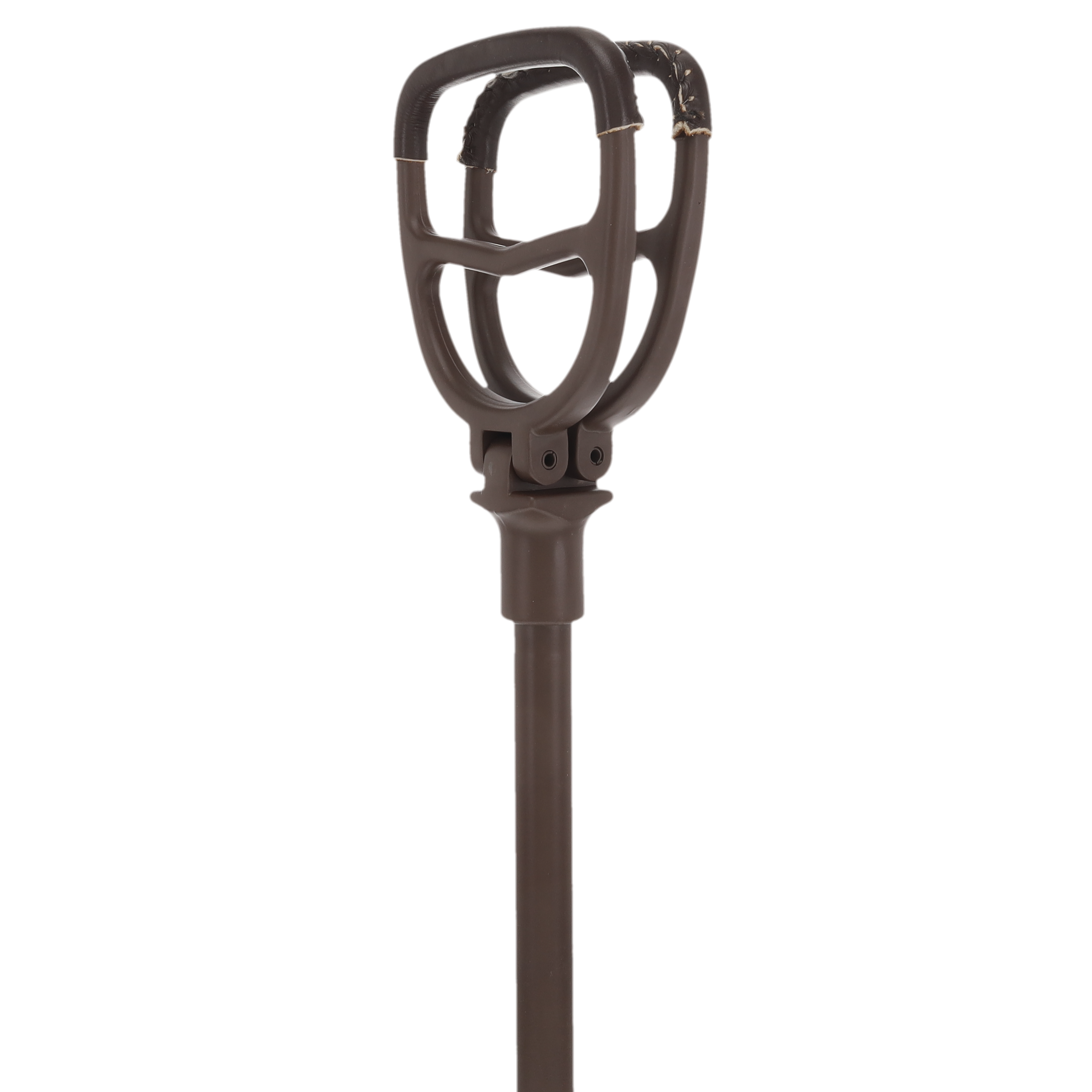 Genuine Leather Brown Cane Handle Chair  - Non-Adjustable