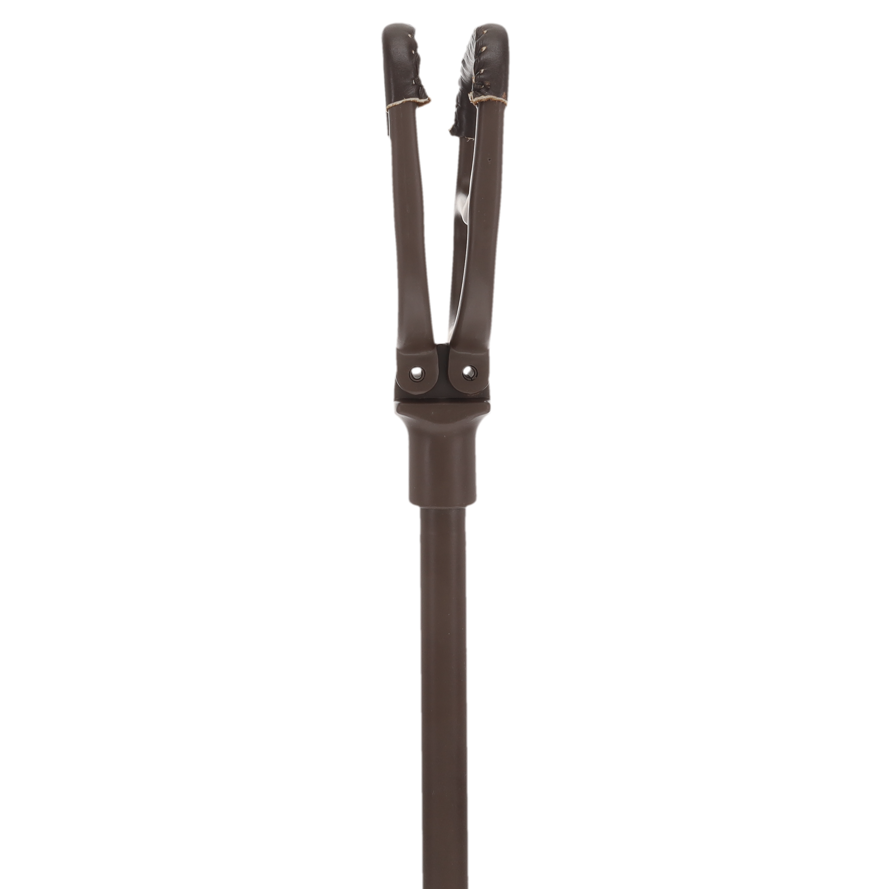 Genuine Leather Brown Cane Handle Chair  - Non-Adjustable