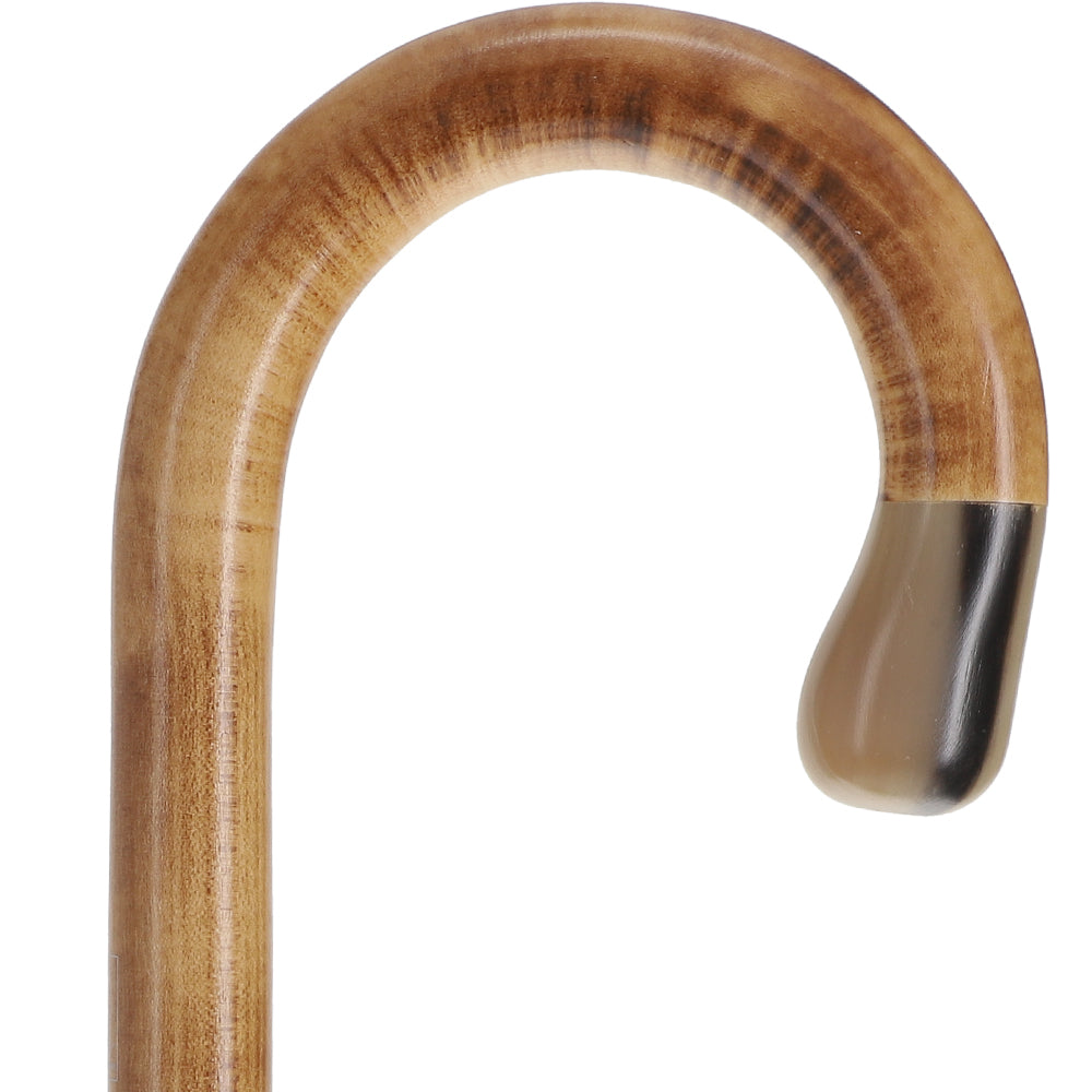 French Authentic: Blonde Horn Ball Cane with Light Maple