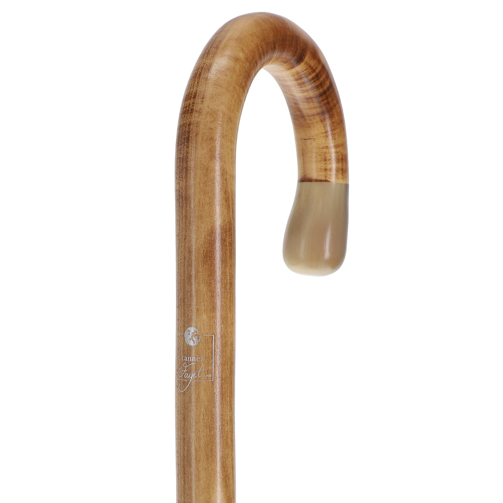 French Authentic: Blonde Horn Ball Cane with Light Maple