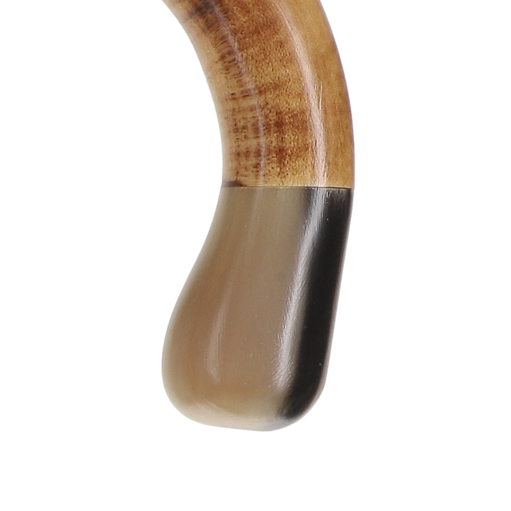 French Authentic: Blonde Horn Ball Cane with Light Maple