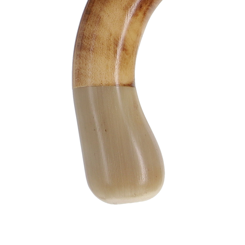 French Authentic: Blonde Horn Ball Cane with Light Maple