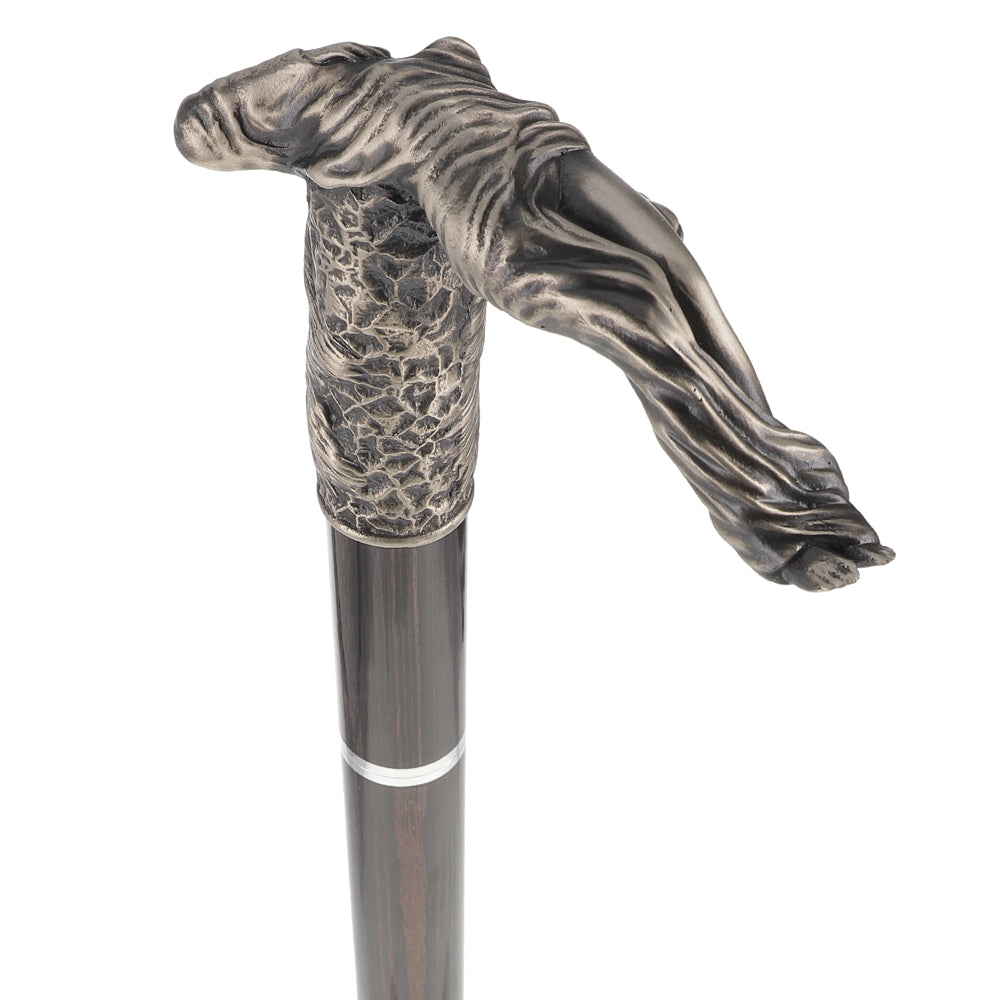 French Aphrodite Cane: Intricate Silver & Carbon Fiber
