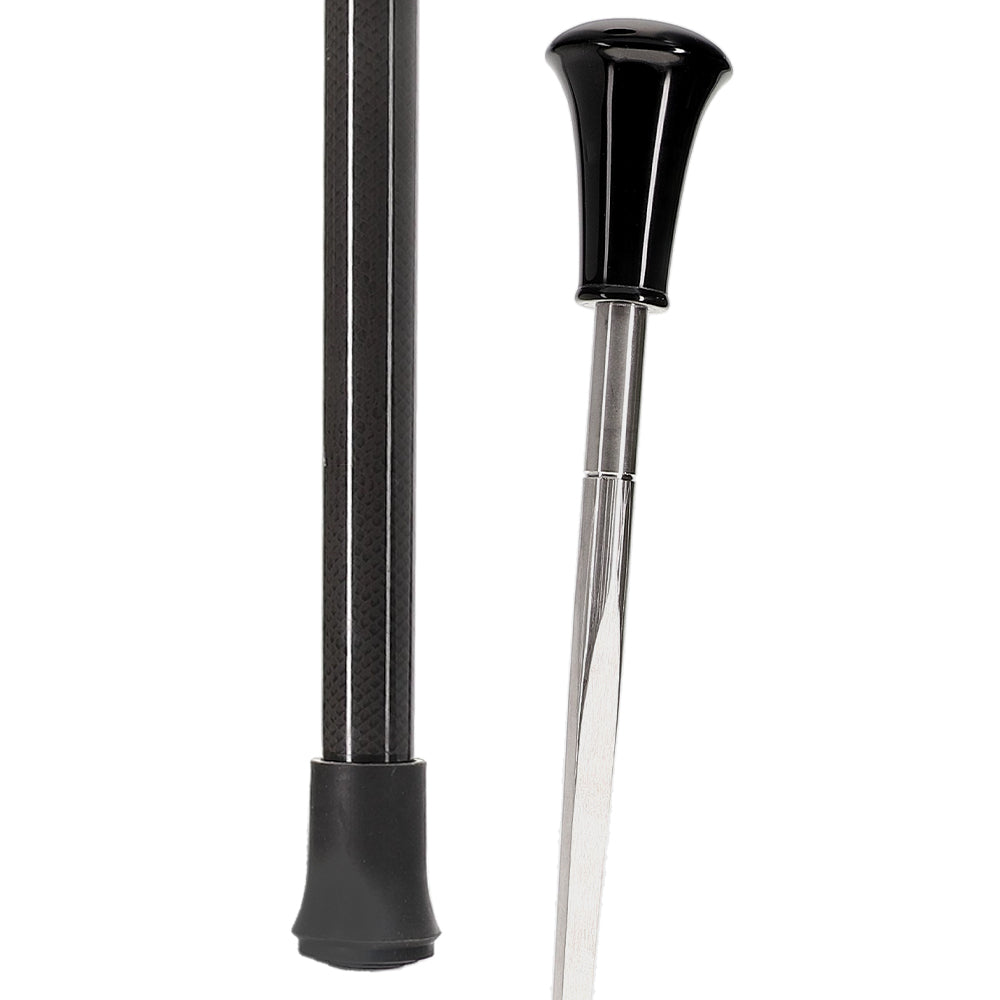 Black Handle with Carbon Fiber Shaft Sword Cane