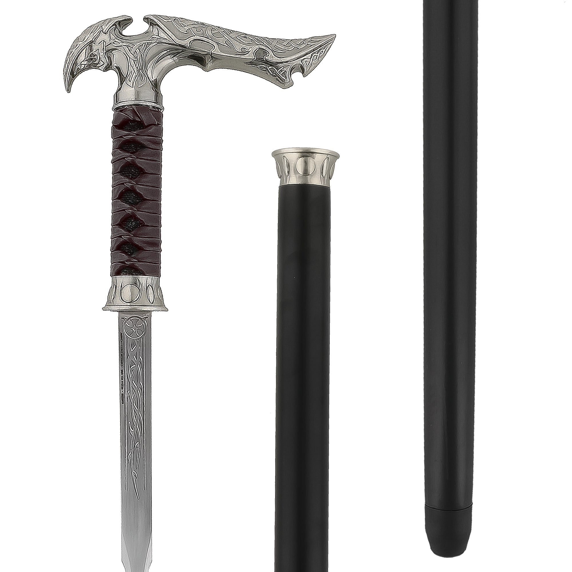 Medieval Sword Cane: Leather-Wrapped, Premium Steel Blade
