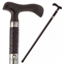 Derby Sword Cane: Forged 1045 Carbon Steel, Leather Grip