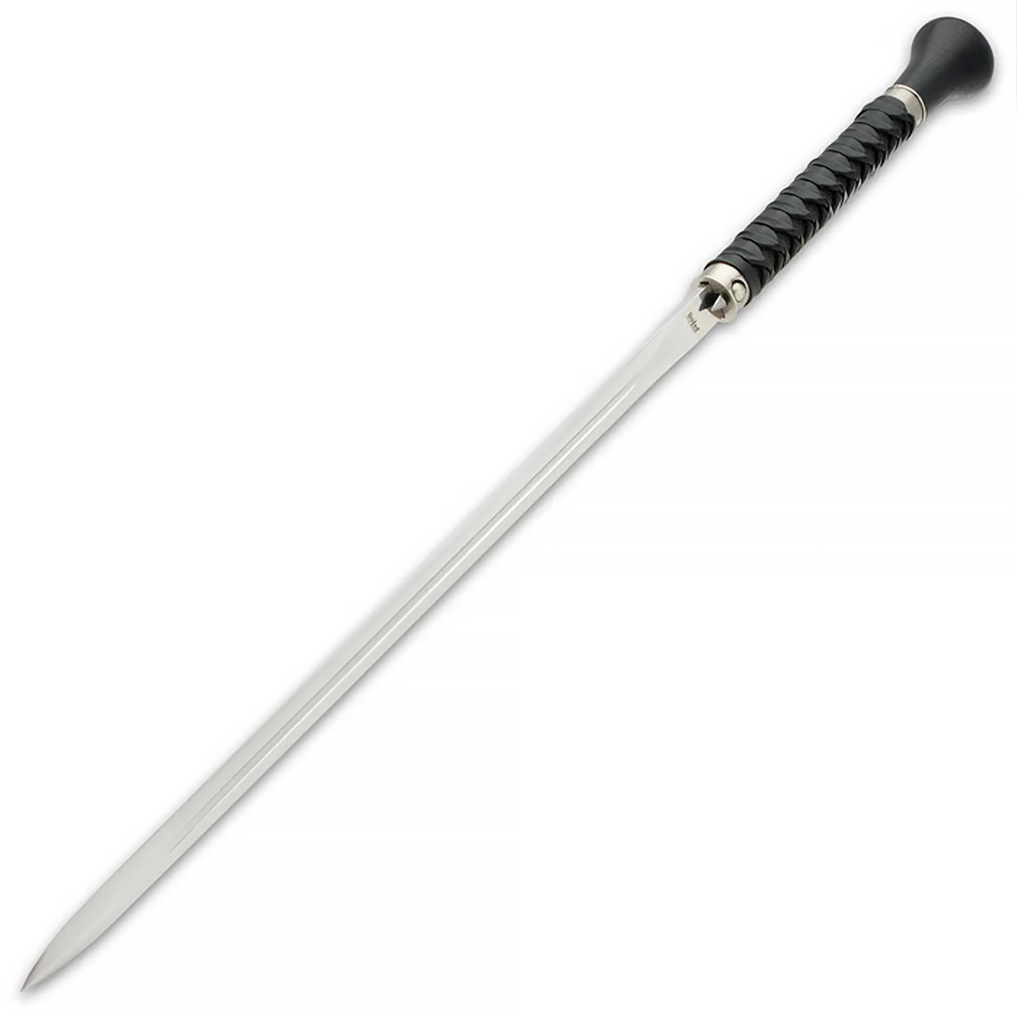 Shikoto Shinshi Sword Cane: High Carbon Steel, Leather-Wrapped Grip