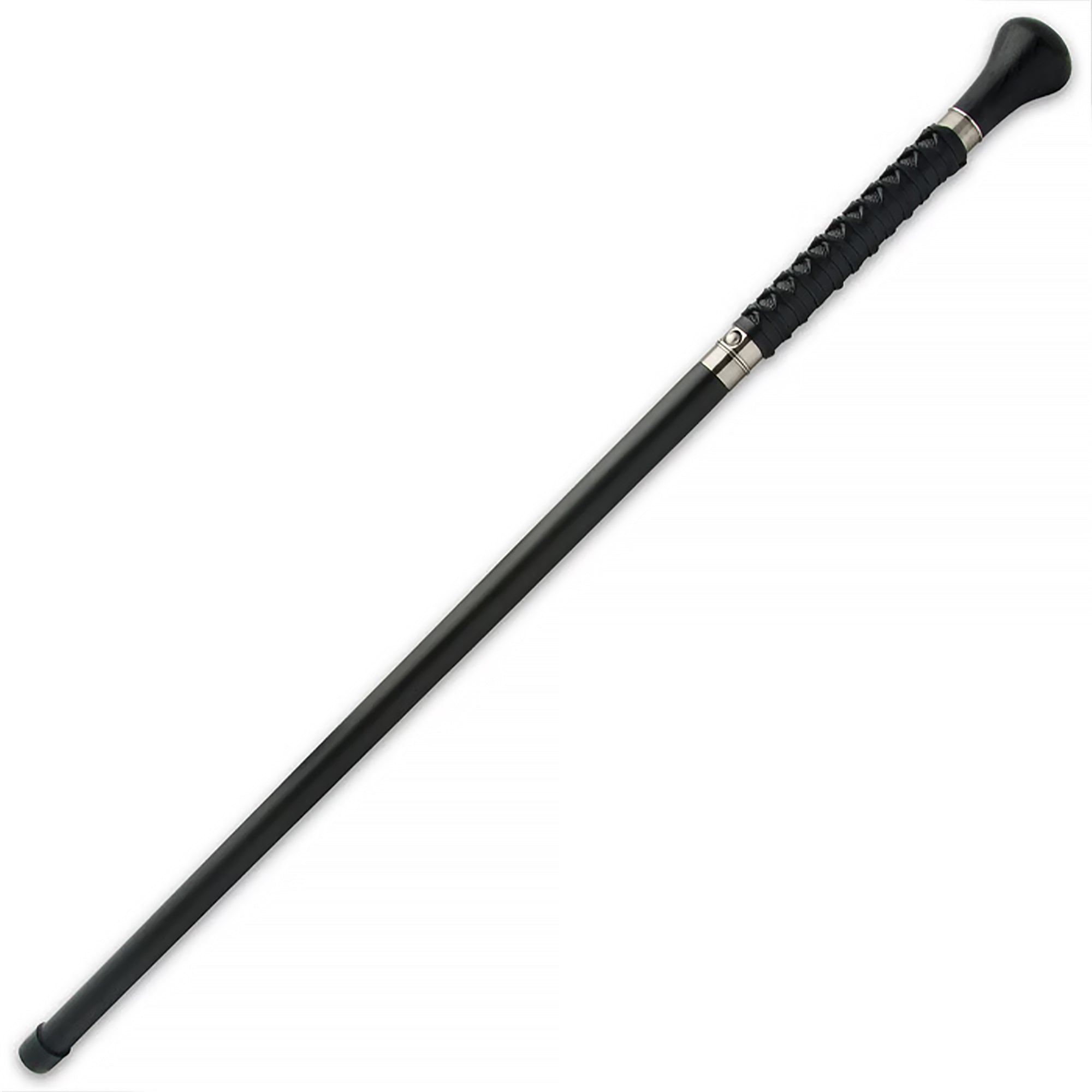 Shikoto Shinshi Sword Cane: High Carbon Steel, Leather-Wrapped Grip