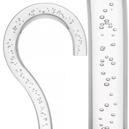 "Bubbles In Ice" Cane - Clear Shaft with Floating Bubbles