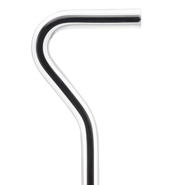 "The Obsidian Streak" Cane: Black Line in Invisible Shaft