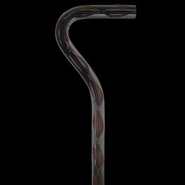 Obsidian Helix Cane: Sophisticated Black Twists, Clear Shaft