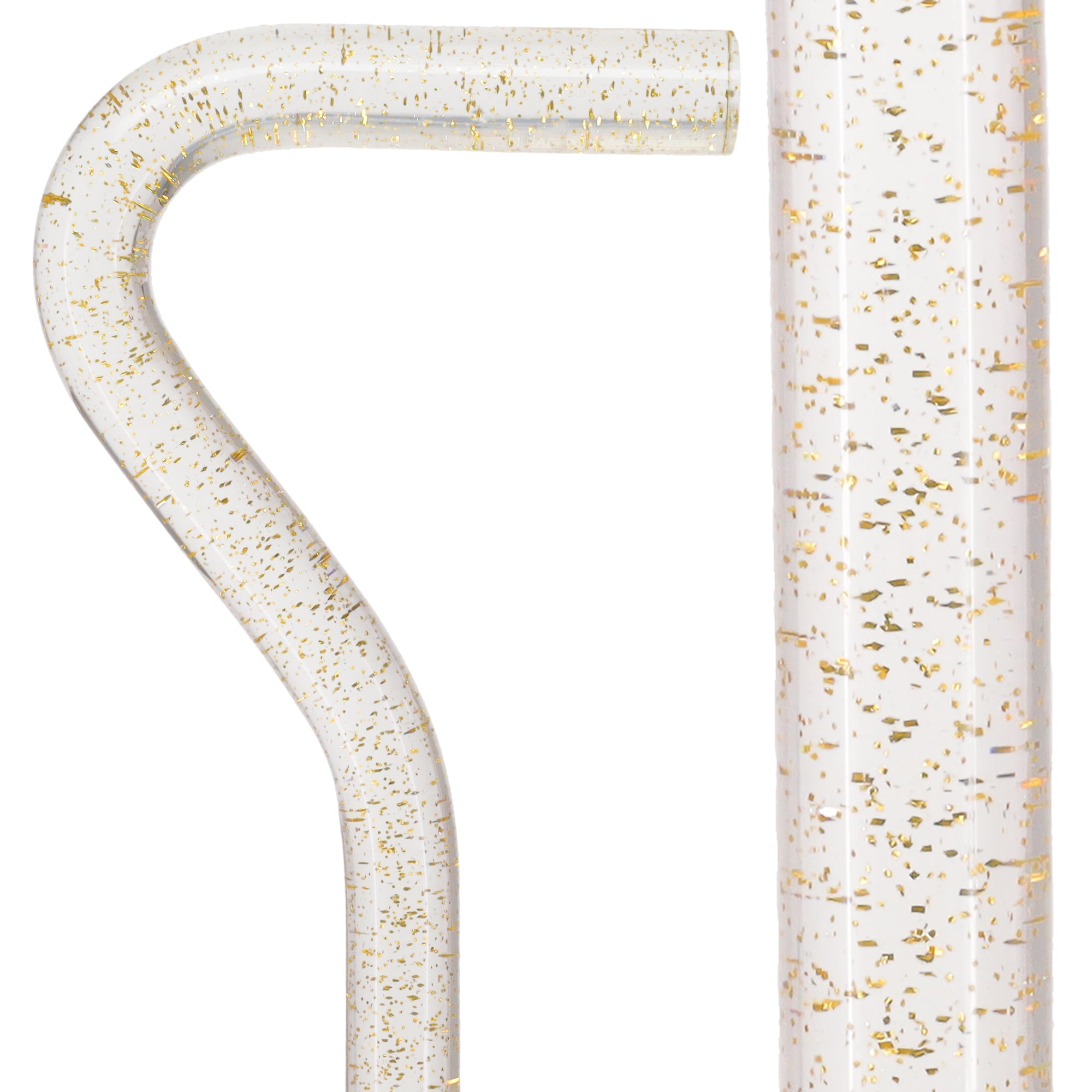 Golden Shimmer Cane: Gold Sparkles in Invisible Clear Shaft