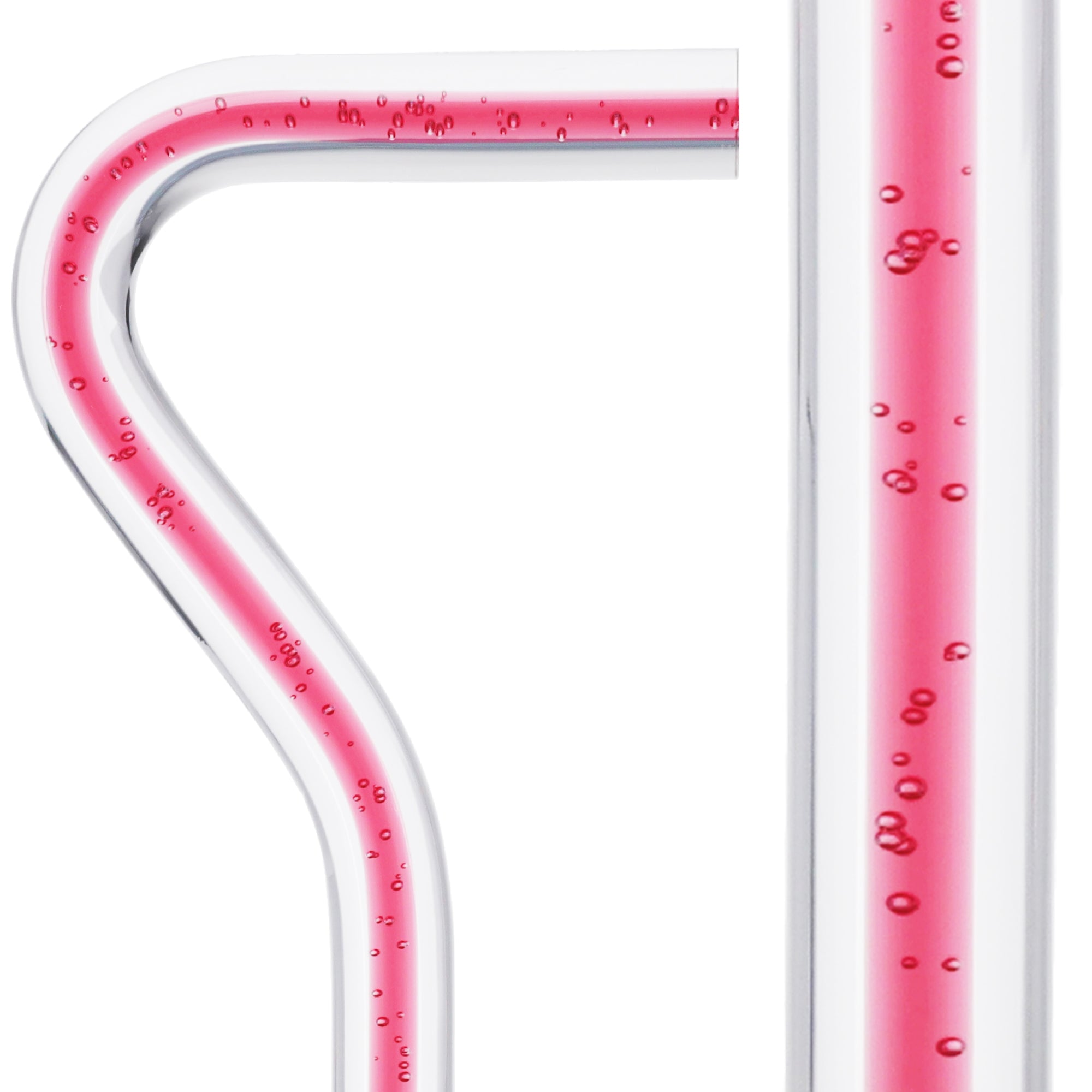 Blushing Rose Streak w/ Floating Bubbles in Clear Shaft