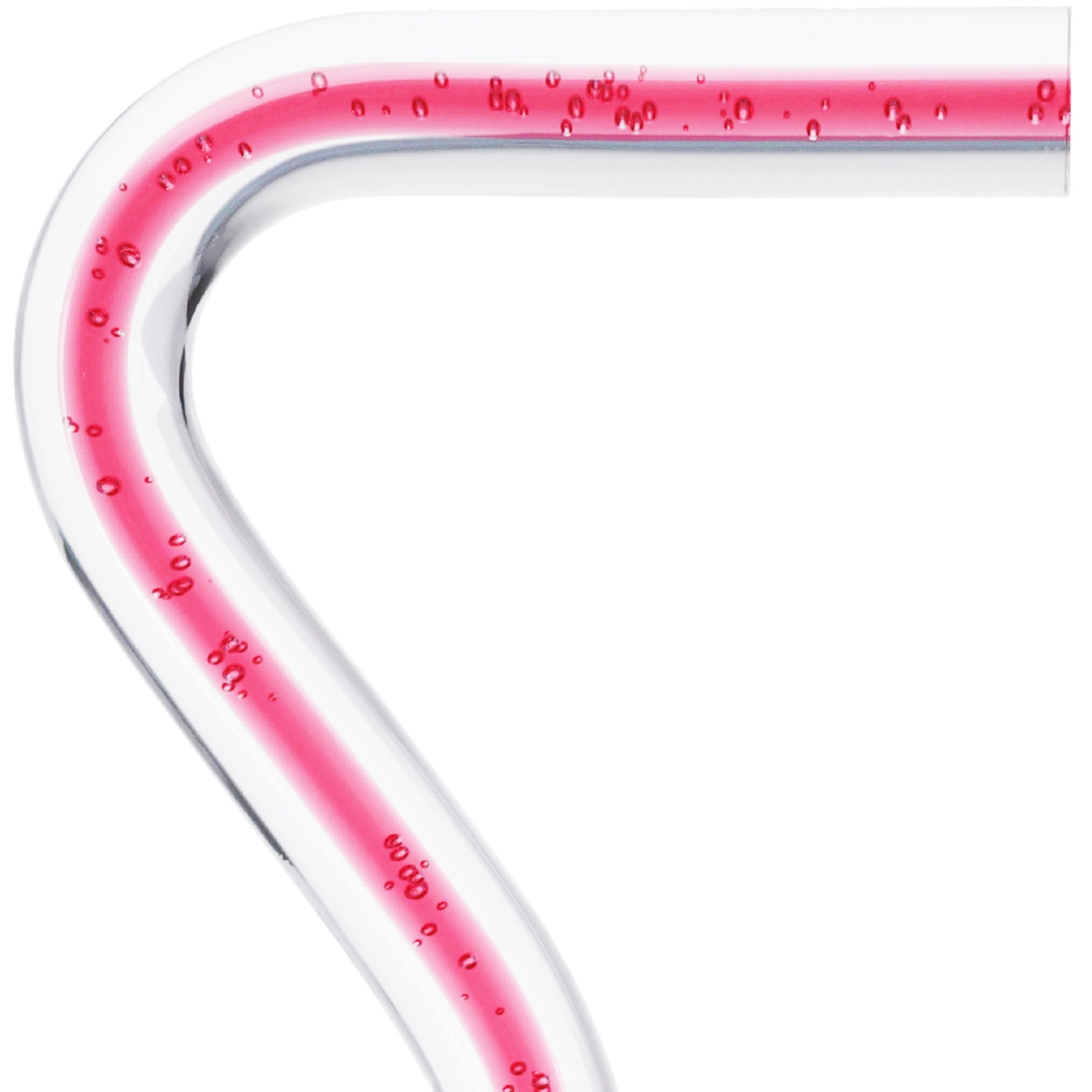 Blushing Rose Streak w/ Floating Bubbles in Clear Shaft