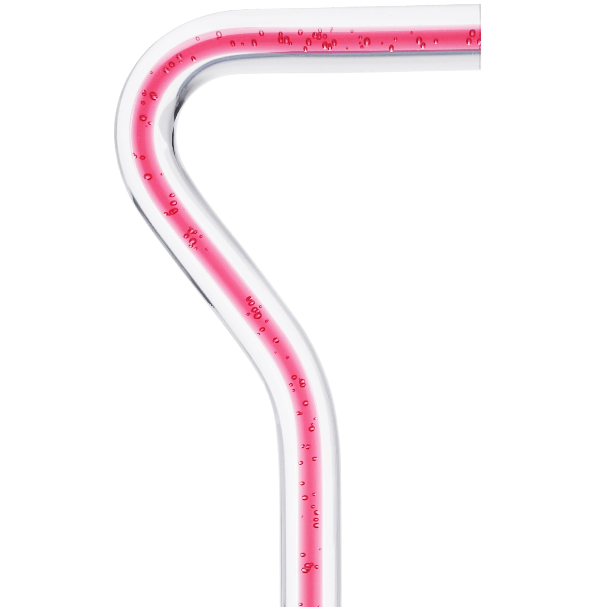 Blushing Rose Streak w/ Floating Bubbles in Clear Shaft