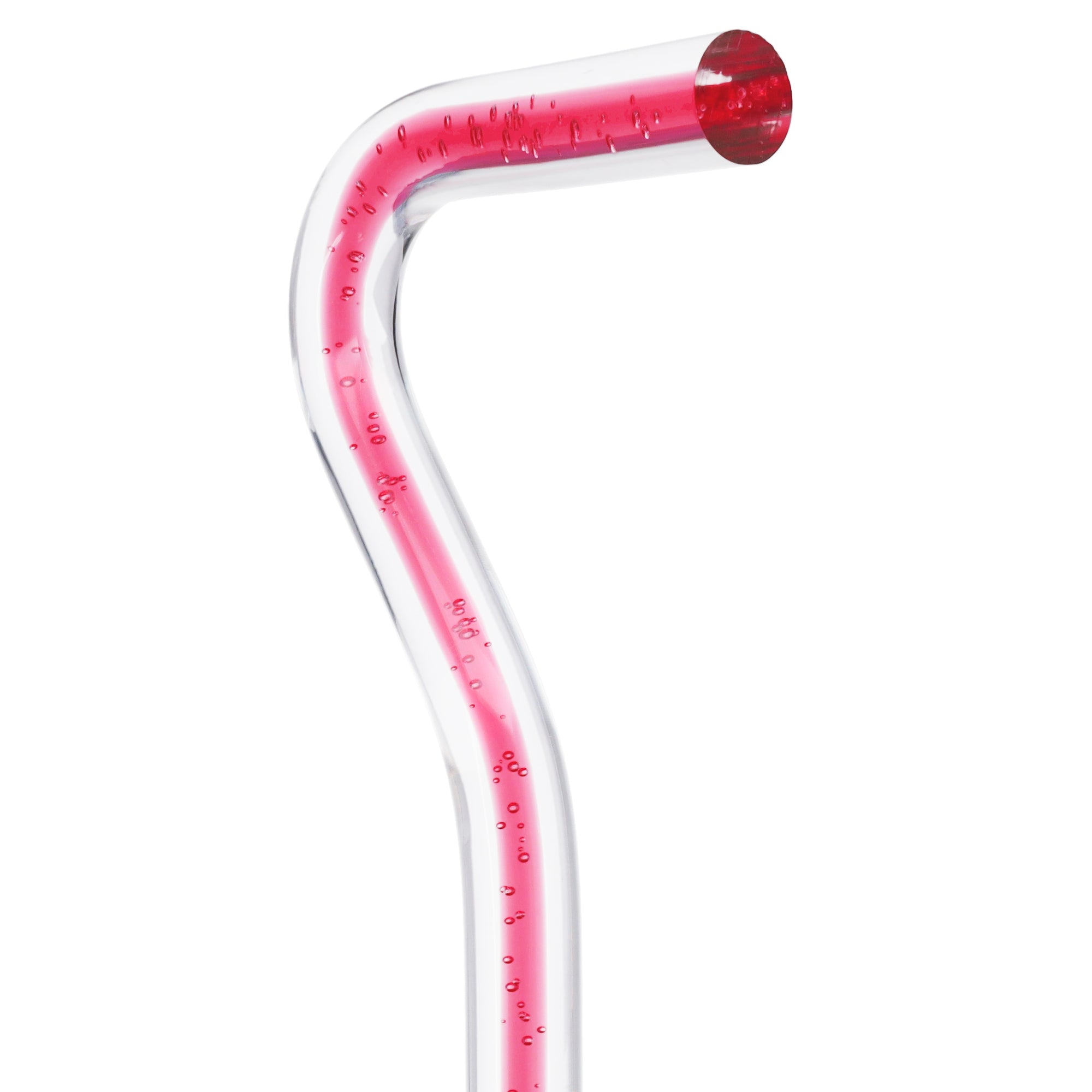 Blushing Rose Streak w/ Floating Bubbles in Clear Shaft
