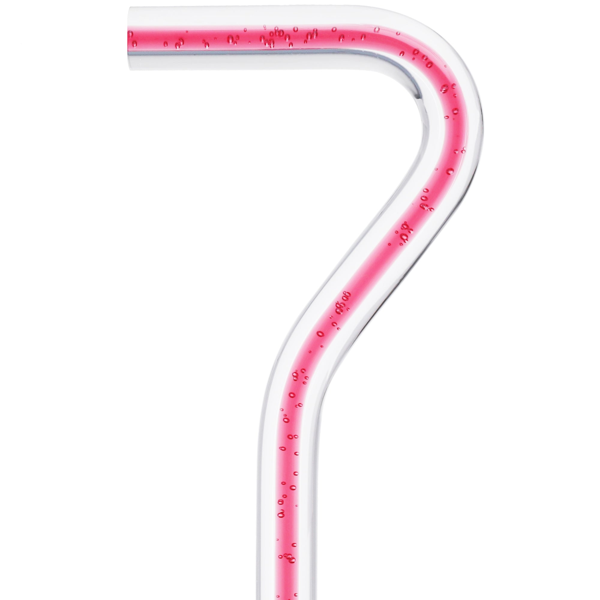 Blushing Rose Streak w/ Floating Bubbles in Clear Shaft