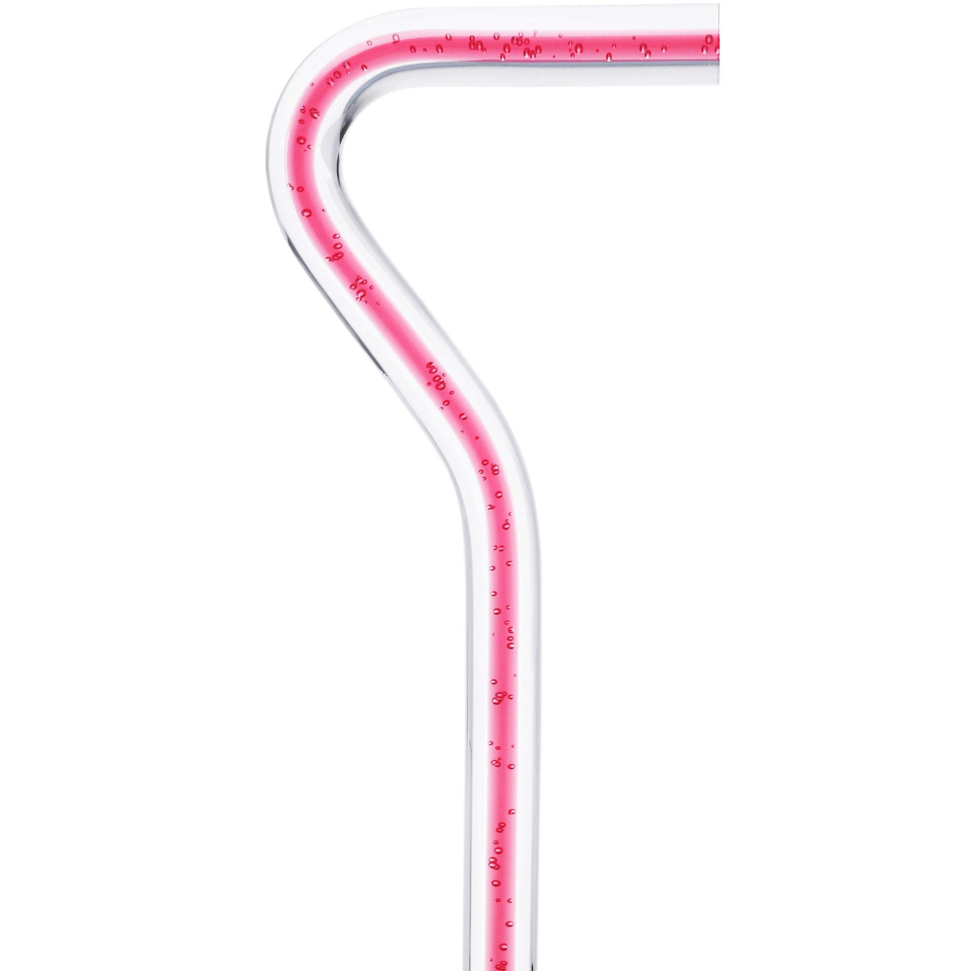 Blushing Rose Streak w/ Floating Bubbles in Clear Shaft