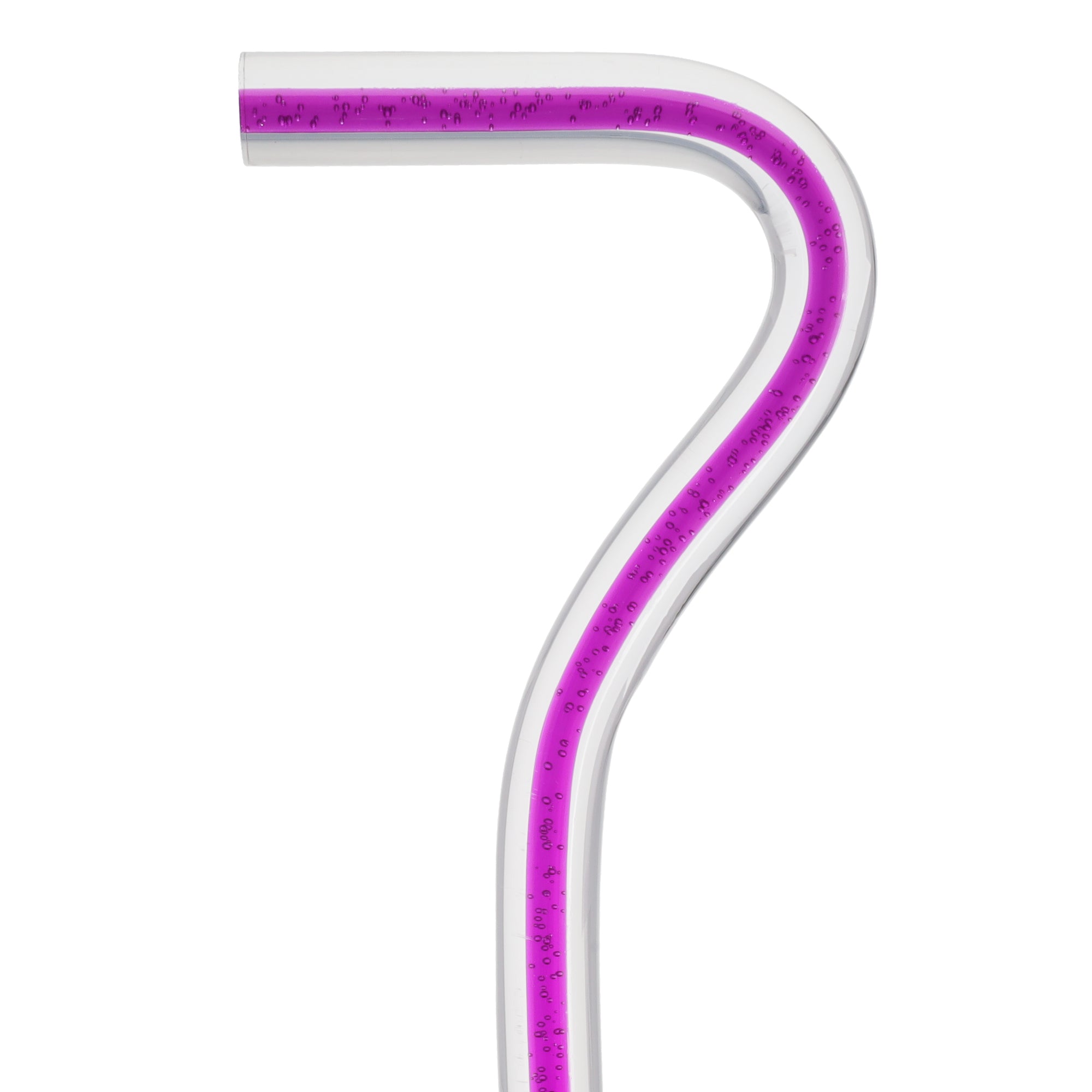 Amethyst Trace Cane: Purple Streak w/ Floating Bubbles in Clear Shaft