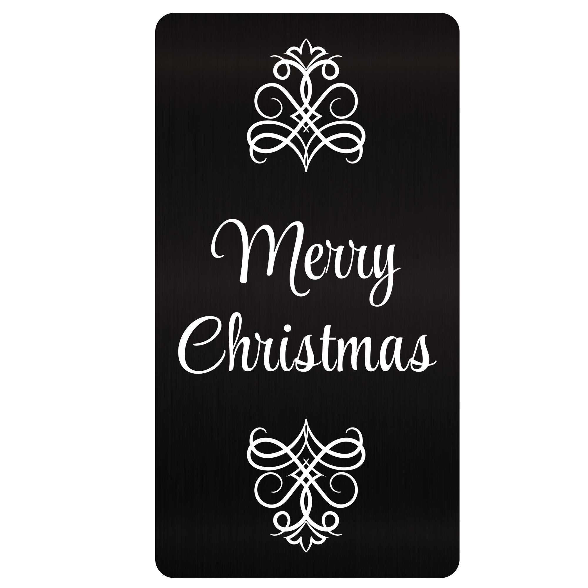 Custom Cane Engraving - Rectangle Black Anodized Aluminum - Christmas Special