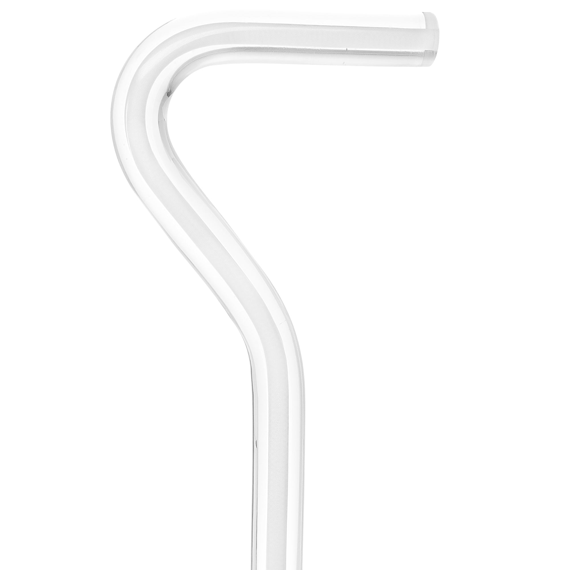 Porcelain In Ice Cane: White Line in Translucent Clear Shaft