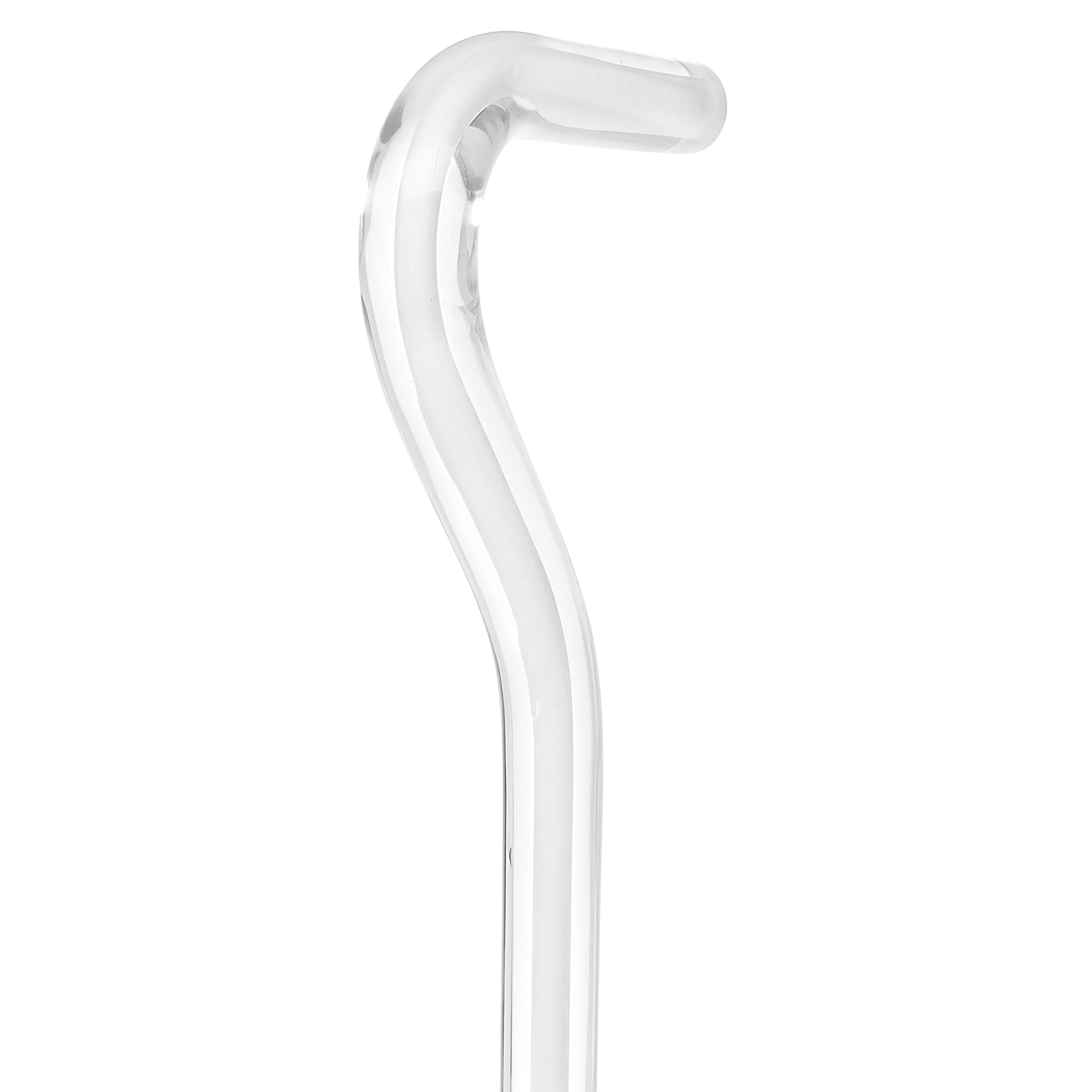Porcelain In Ice Cane: White Line in Translucent Clear Shaft