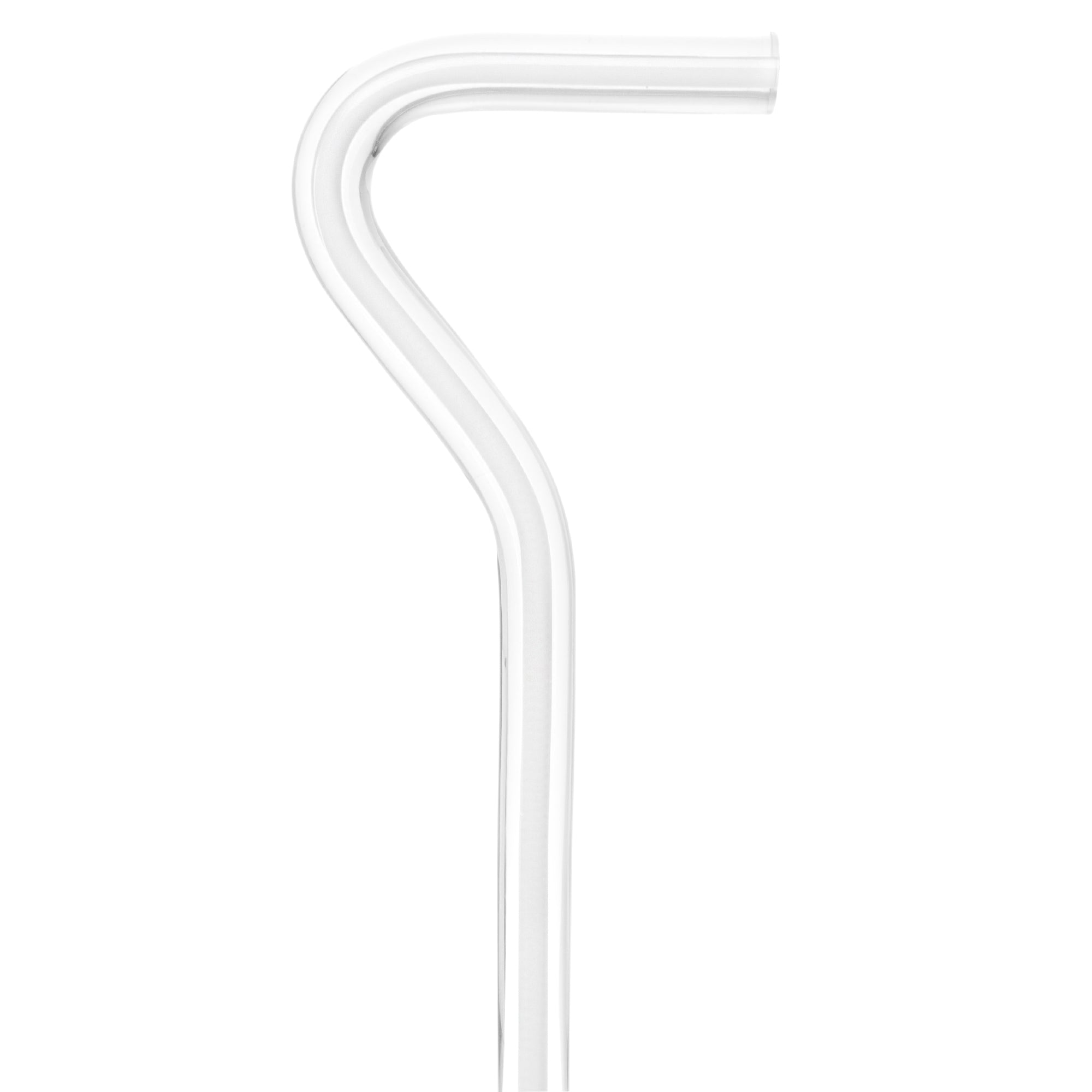 Porcelain In Ice Cane: White Line in Translucent Clear Shaft