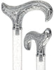 Crystal Elegance Chrome Derby Cane with Invisible Acrylic Shaft Options