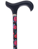 Limited single item listing: Derby Black and pink floral walking cane