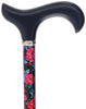 Limited single item listing: Derby Black and pink floral walking cane