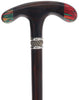 Rare Collector’s Piece Listing: T shape handle walking cane with color block and Ebony wood