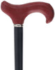 Unique single item listing: Red leather wrapped handle walking cane w/ black shaft