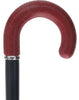 Unique single item listing: Red leather wrapped tourist walking cane w/ black shaft