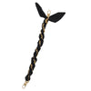 FashionStix Luxury Black Silk Satin scarf with Chain Wrist Strap with Clip Holder
