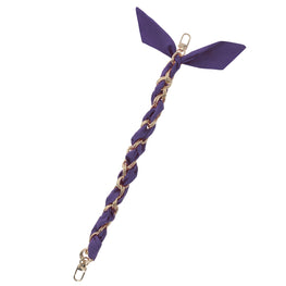 Gold Chain Wrist Strap - Luxury Burgundy Silk Satin Scarf for 16mm-18mm canes
