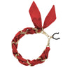 Gold Chain Wrist Strap - Luxury Red Silk Satin Scarf for 18-25mm canes