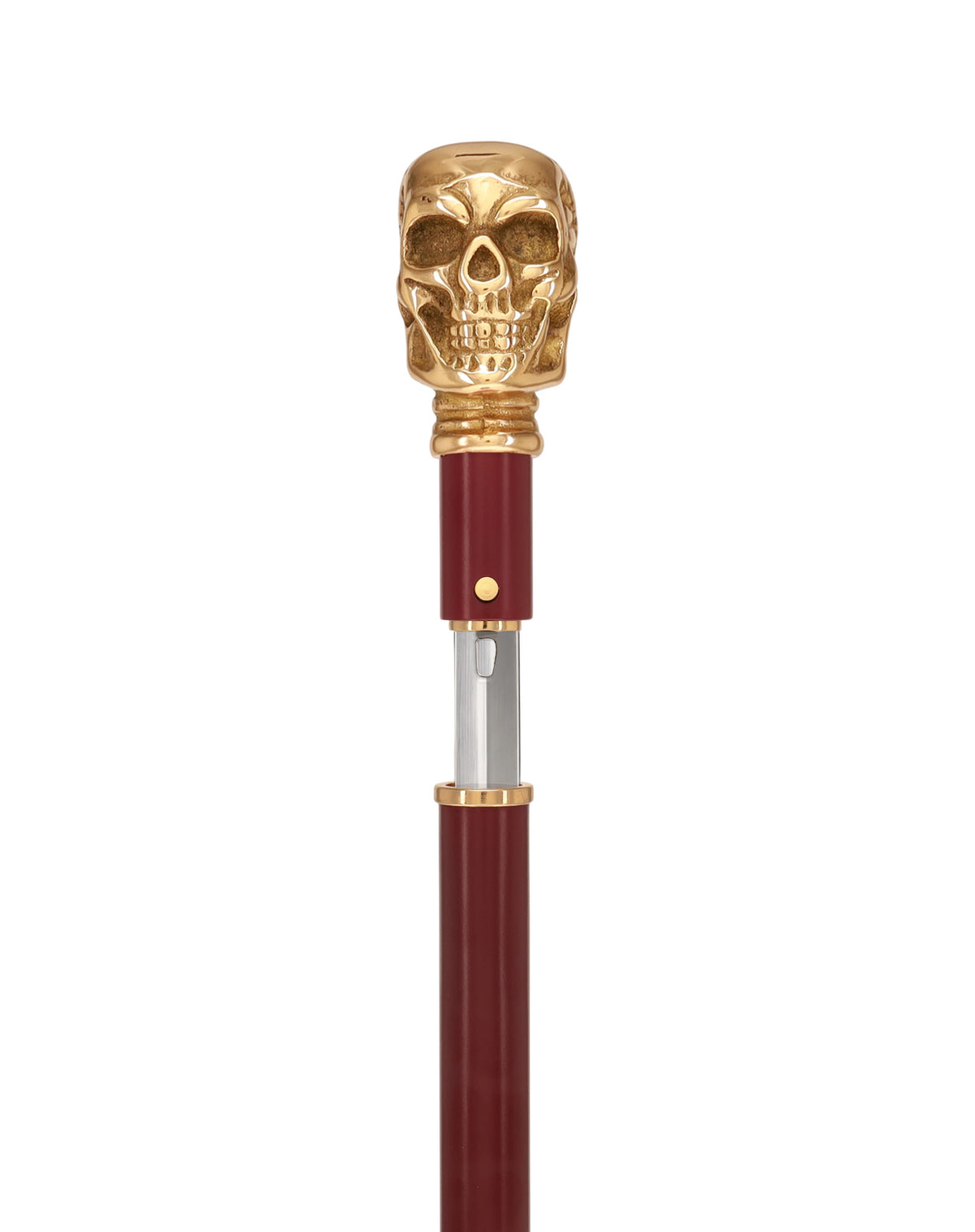 Custom RC Swords Brass Skull Handle Sword Cane – Mahogany Metal Shaft, 29" Blade